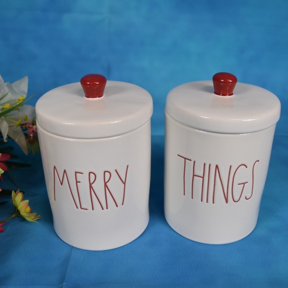 Rae Dunn "MERRY & THINGS" Jars - Picture 2 of 2